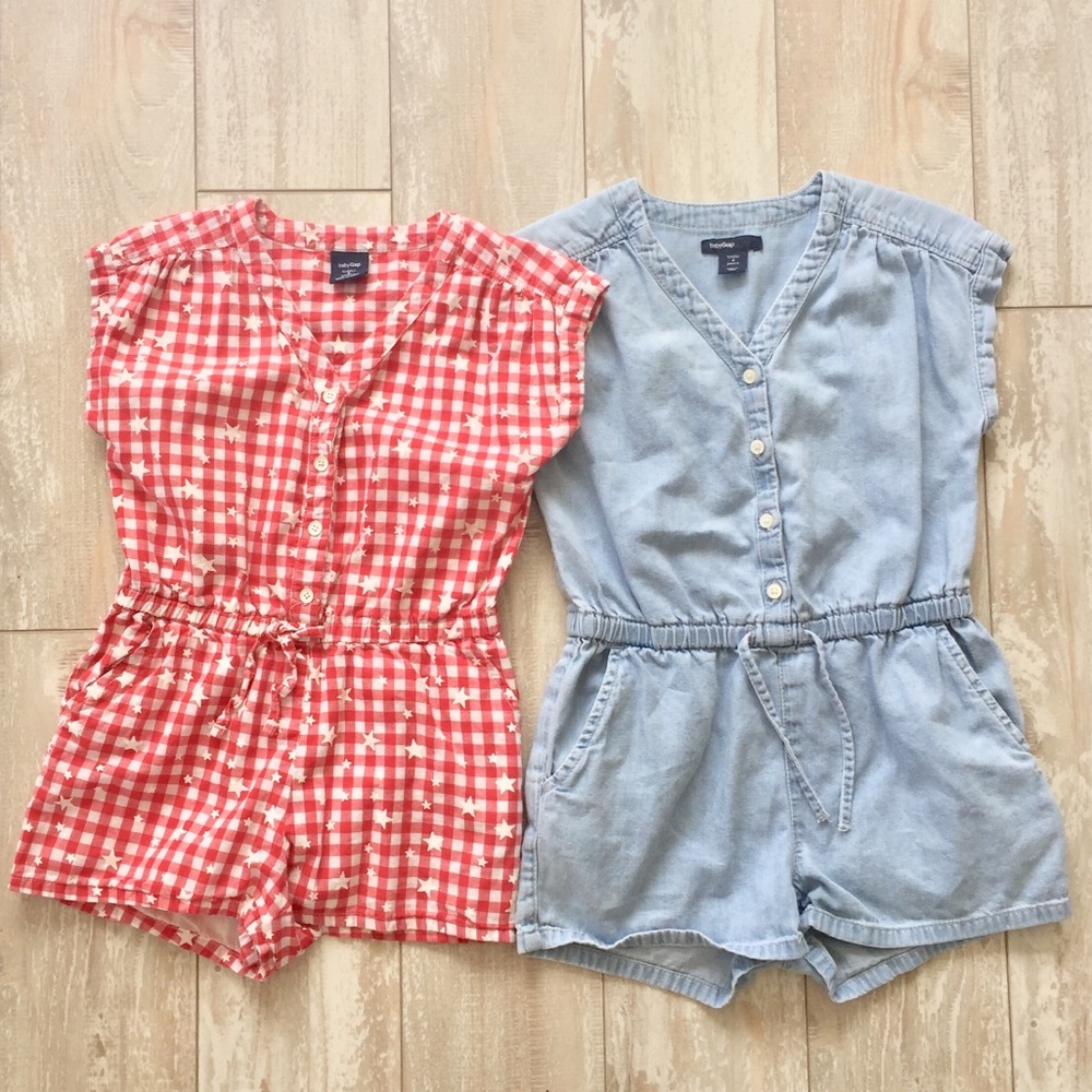 Two GAP rompers 🌞🌻
